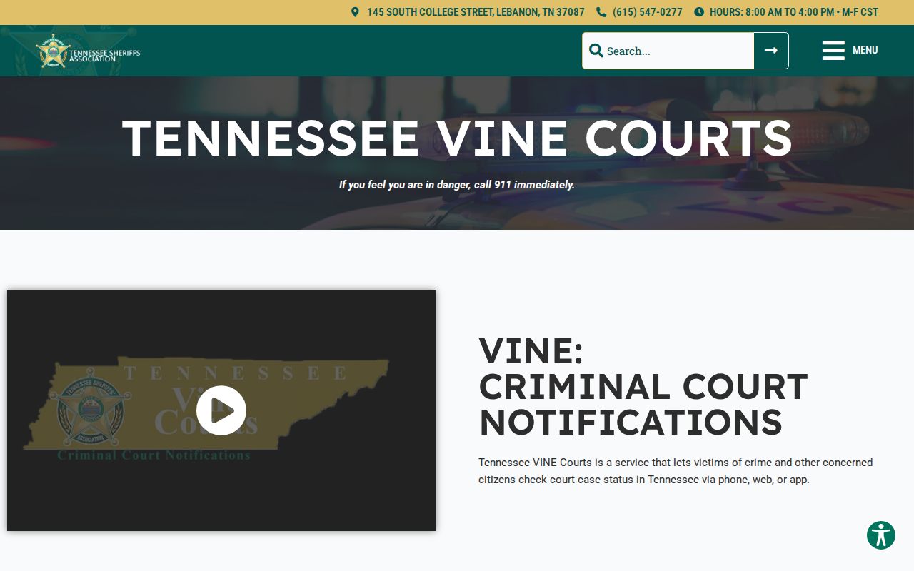 VINE Courts notice separate from Pickett County custody alerts
